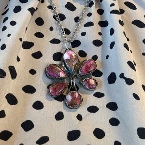 Pink spiny Kingman necklace